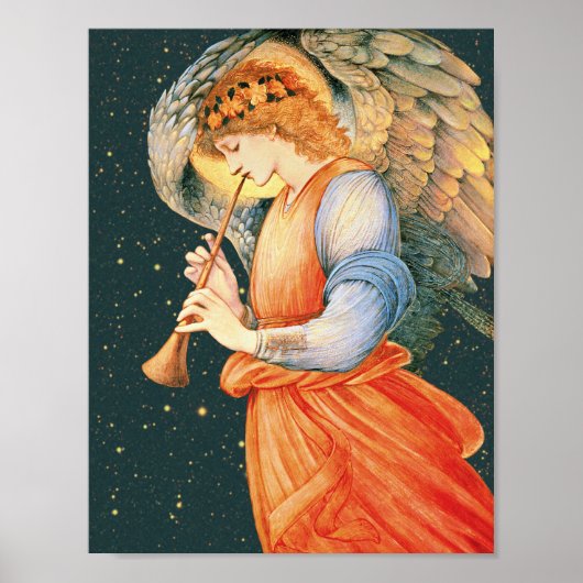Burne-Jones Angel die een flageolet kardstock spee Poster (Voorkant)