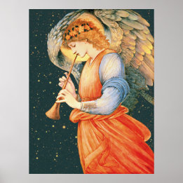 Burne-Jones Angel speelt flageolet CC1135 Groter Poster