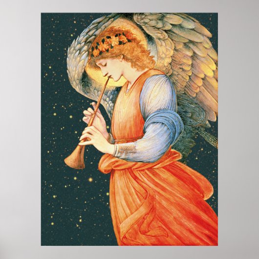 Burne-Jones Angel speelt flageolet CC1135 Groter Poster (Voorkant)