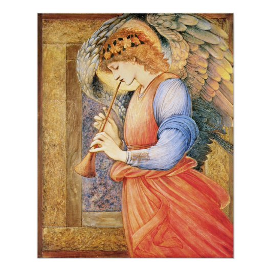 Burne-Jones Angel speelt flageolet CC1152 Groter Perfect Poster (Voorkant)