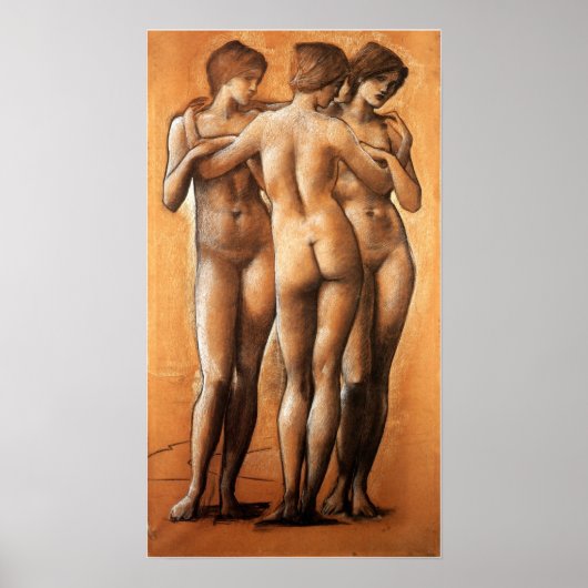 Burne-Jones - Drie Gratiën 1885 Poster (Voorkant)