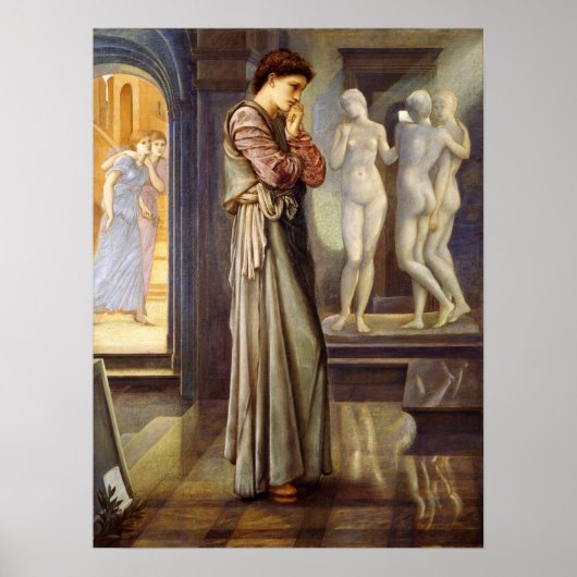 Burne-Jones - Pygmalion, Hartstochten Poster (Voorkant)