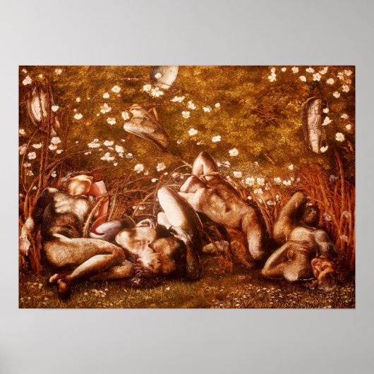 Burne-Jones - Studie voor 'The Sleeping Knights' Poster (Voorkant)