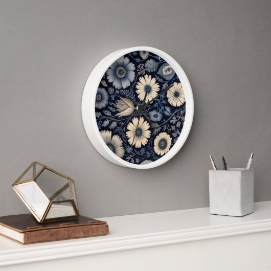 Burne-Jones Style Florals | Indigo Waterverf Art (Kantoor)