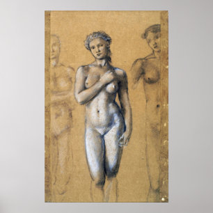 Burne-Jones - Vrouw 3 studies Poster