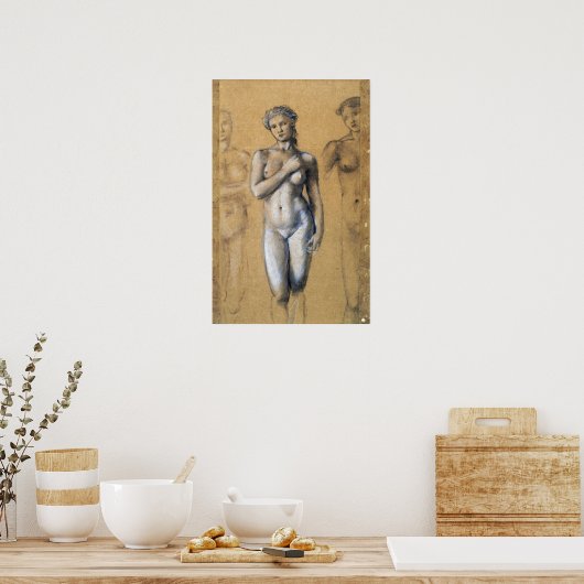 Burne-Jones - Vrouw Drie Studies Poster (Keuken)