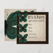 Burned Butterfly Invitation Kaart (Voorkant / Achterkant)