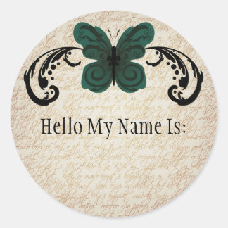Burned Butterfly Naam Tag Sticker