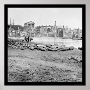 Burned District en Capitol in Richmond, VA 1865 Poster