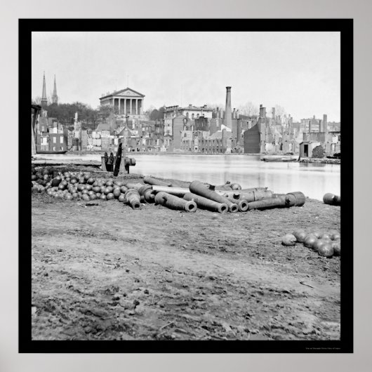 Burned District en Capitol in Richmond, VA 1865 Poster (Voorkant)