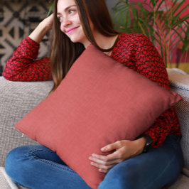 Burned red linen texture kussen