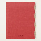 Burned red linen texture simple tan typography planner (Achterkant)