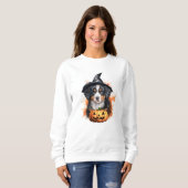 Burnese Mountain Dog Puppy Halloween Sweatshirt (Voorkant volledig)