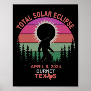 Burnet Texas Totale Zonsverduistering 2024 Poster