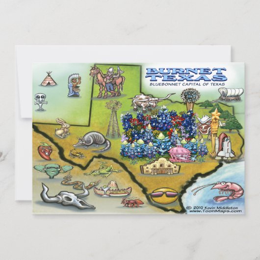 Burnet TEXAS-uitnodiging Kaart (Voorkant)