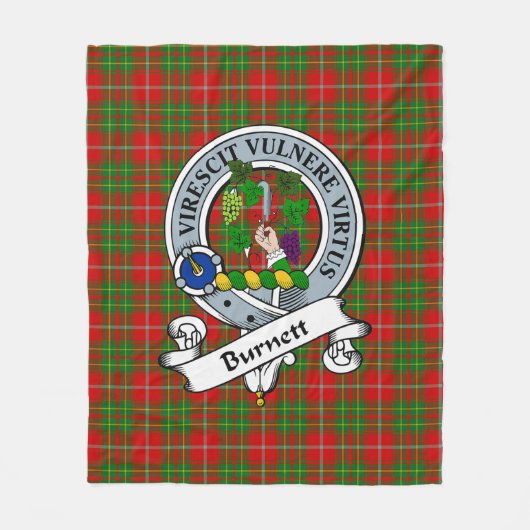Burnett Clan Badge Tartan Fleece Deken (Voorkant)