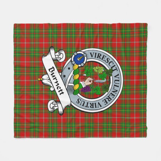 Burnett Clan Badge Tartan Fleece Deken (Voorkant (Horizontaal))