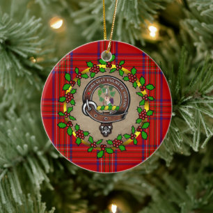 Burnett Clan Badge & Tartan Persoonlijke mas Keramisch Ornament