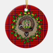 Burnett Clan Badge & Tartan Persoonlijke mas Keramisch Ornament (Voorkant)