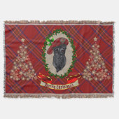 Burnett Scottie Dog Kerstmis Deken (Voorkant)