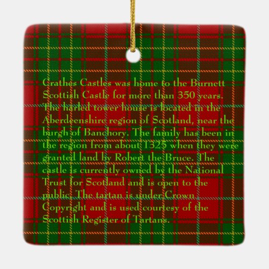 Burnett Scottish Clan Castle Xmas Ornament (Achterkant)