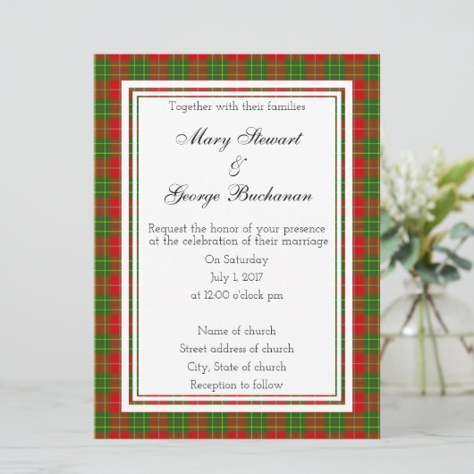 Burnett Scottish Wedding Invitation Kaart (Staand voorkant)