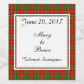 Burnett Scottish Wedding Wine Label Wijn Etiket (Enkel label)