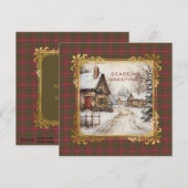 Burnett Weathered Scottish Tartan Christmas Feestdagenkaart (Voorkant / Achterkant)
