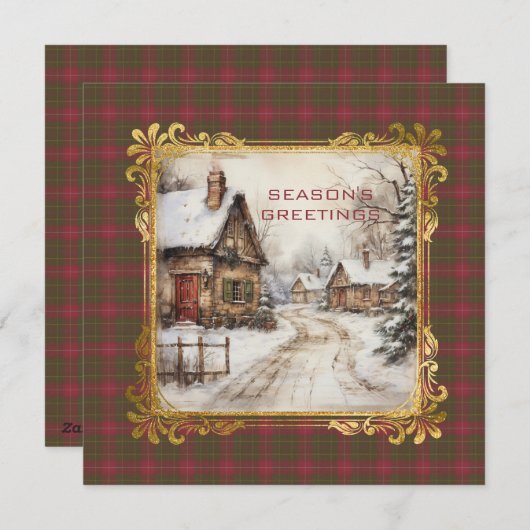 Burnett Weathered Scottish Tartan Christmas Feestdagenkaart (Voorkant / Achterkant)