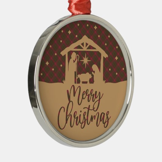 Burnett Weathered  Scottish Tartan Christmas Metalen Ornament (Rechts)