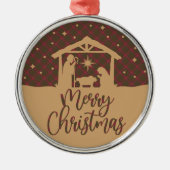 Burnett Weathered  Scottish Tartan Christmas Metalen Ornament (Voorkant)