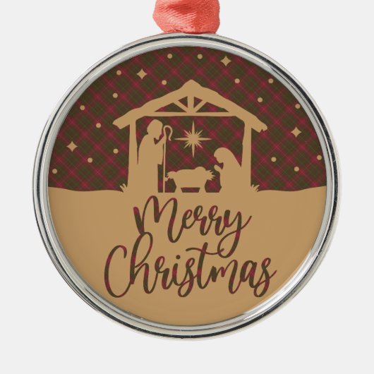 Burnett Weathered  Scottish Tartan Christmas Metalen Ornament (Voorkant)