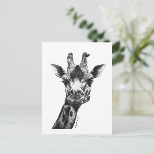 Burney de Giraffe Briefkaart (Staand voorkant)
