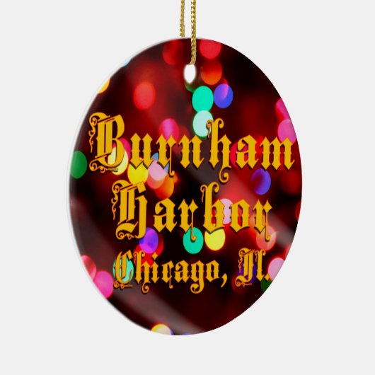 Burnham Harbour Chicago Lights Ceramic Ornament (Rechts)