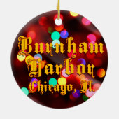 Burnham Harbour Chicago Lights Ceramic Ornament (Achterkant)