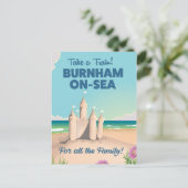 BURNHAM-ON-SEA zandkasteel reisposter Briefkaart (Staand voorkant)