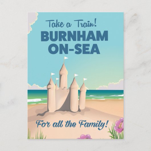 BURNHAM-ON-SEA zandkasteel reisposter Briefkaart (Voorkant)