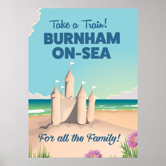 BURNHAM-ON-SEA zandkasteel reisposter Poster (Voorkant)