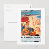 Burnham op Zee  trein adverteren poster Briefkaart (Voorkant / Achterkant)