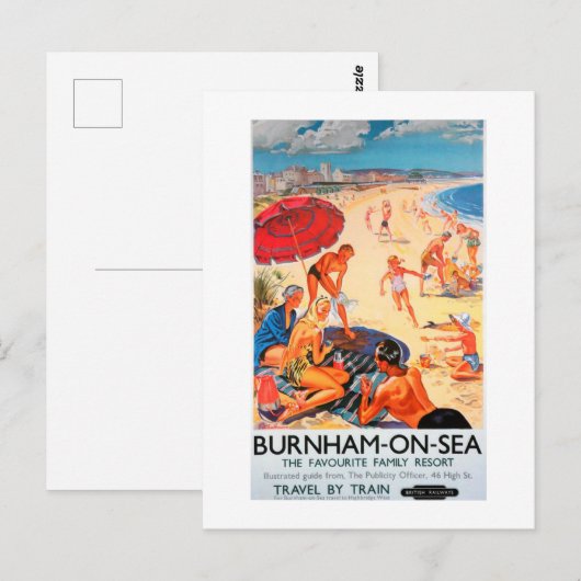 Burnham op Zee trein adverteren poster Briefkaart (Voorkant / Achterkant)