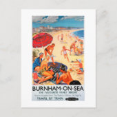 Burnham op Zee  trein adverteren poster Briefkaart (Voorkant)