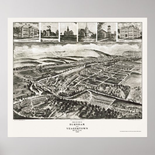 Burnham, PA Panoramic Map - 1906 Poster (Voorkant)