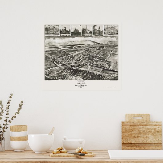 Burnham, PA Panoramic Map - 1906 Poster (Keuken)