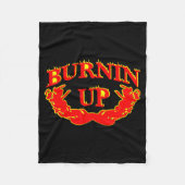 Burnin Up Flames Vintage  Fleece Deken (Voorkant)