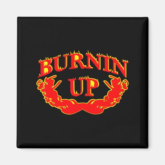 Burnin Up Flames Vintage  Magneet (Voorkant)