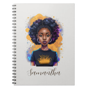 Burning Afro Woman Notitieboek