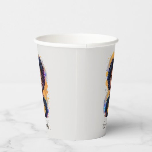 Burning Afro Woman Papieren Bekers (Rechts)