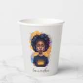 Burning Afro Woman Papieren Bekers (Voorkant)