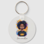 Burning Afro Woman Sleutelhanger (Voorkant)