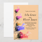 Burning Bloom Elegantie bruiloft Kaart (Voorkant / Achterkant)